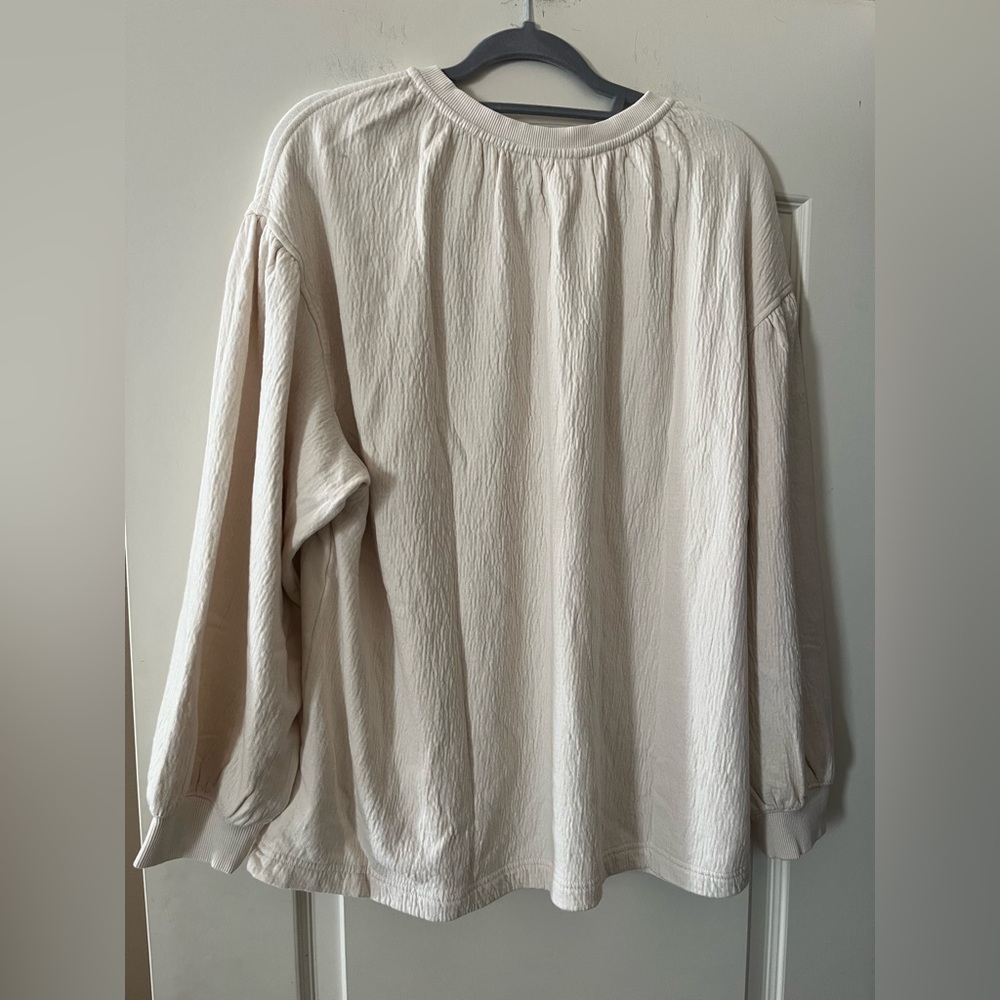 Aerie Cream Pullover Oversized Top Women’s Size Small - Picture 9 of 13